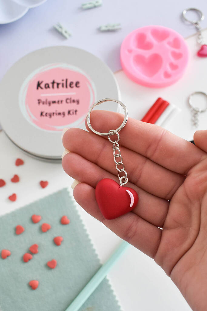 Polymer Clay Heart Keyring Craft Kit By Katrilee