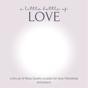 A Little Bottle Of Love Rose Quartz Crystal Wish Jar, 4 of 5