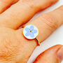 Forget Me Not Flower Adjustable Ring Hand Made Round, thumbnail 1 of 11