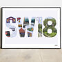 Sw18 Wandsworth, Earlsfield And Southfields Print, thumbnail 1 of 8