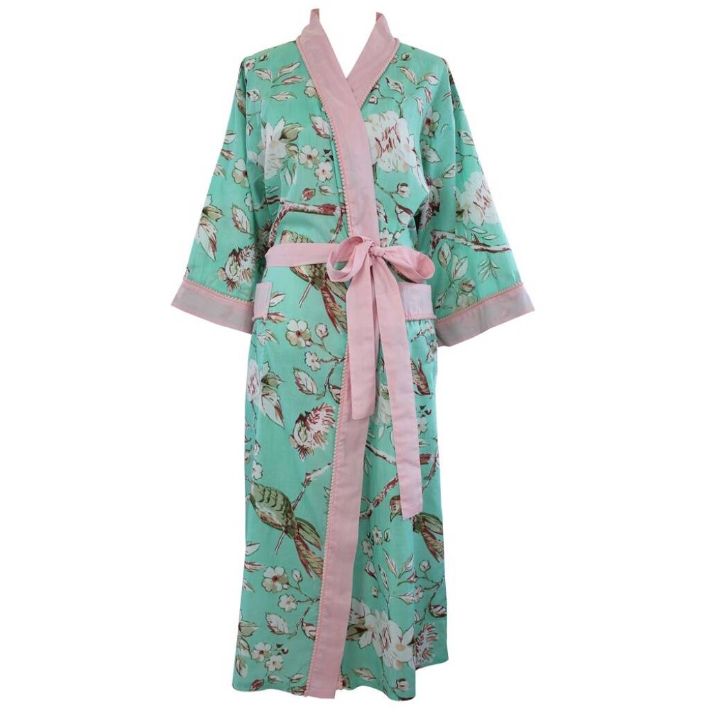 printed cotton dressing gown