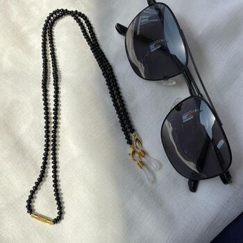 Black Glass Beaded Soft 60 Cm Glass Chain Holder, 6 of 10