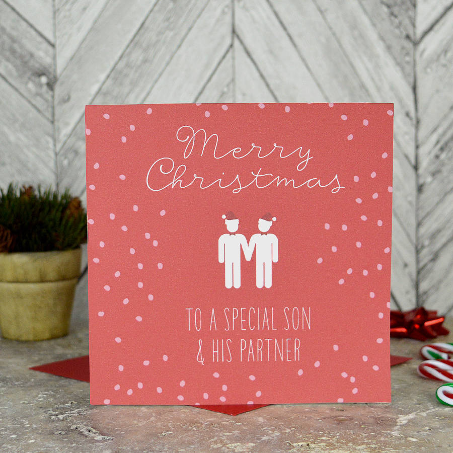 Special Son And Partner Christmas Card By Pink and Turquoise | notonthehighstreet.com