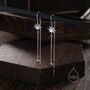 Moonstone Starburst And Star U Shape Threader Earrings, thumbnail 1 of 10