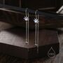 Moonstone Starburst And Star U Shape Threader Earrings, thumbnail 1 of 9