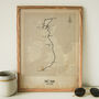 Personalised Vintage Travel Map For Any Trip Or Journey, thumbnail 2 of 6