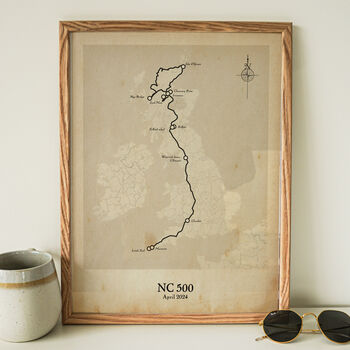 Personalised Vintage Travel Map For Any Trip Or Journey, 2 of 6