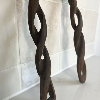 Vintage Handcarved Wooden Salad Servers, 5 of 6
