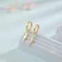 Sterling Silver Lightning Bolt Huggie Hoop Earrings, thumbnail 3 of 10