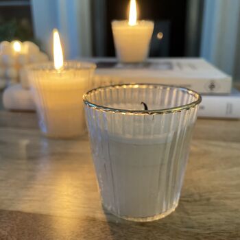Scented Candle In Glass Holder With Silver Rim, 5 of 5