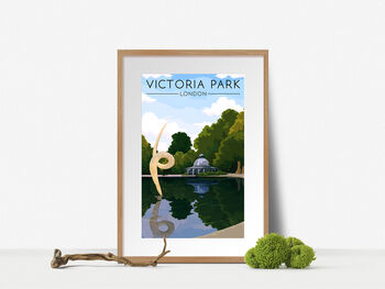 Victoria Park London Travel Poster Art Print, 4 of 7