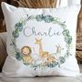 Personalised Safari Animals Printed Cushion, thumbnail 1 of 2