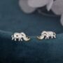 Rhino Stud Earrings In Sterling Silver, thumbnail 4 of 12