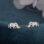 Rhino Stud Earrings In Sterling Silver, thumbnail 3 of 12