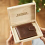 Personalised Leather Wallet In Personalised Wooden Box, thumbnail 4 of 10