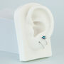 Sterling Silver Blue Star Spiral Hoop Earrings, thumbnail 2 of 4