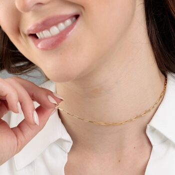Gold Plated Box Link Chain Necklace, 3 of 6