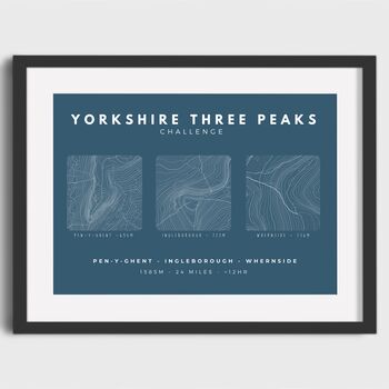 Yorkshire Three Peaks Personalised Challenge Print, 5 of 8
