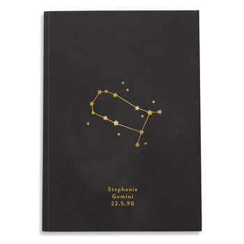 Zodiac Star Sign Personalised Notebook, 8 of 9