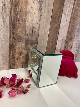 Glass Diamante Mirror Jewellery Box Home Decor Gift, 3 of 10
