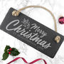 Personalised Merry Christmas Slate Hanging Sign, thumbnail 5 of 5
