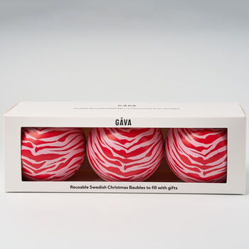 Trio Of Baubles In Swedish Design Filled With Chocolate Truffles, 3 of 12