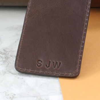 Personalised Italian Leather Luggage Tag, Initials, 5 of 9