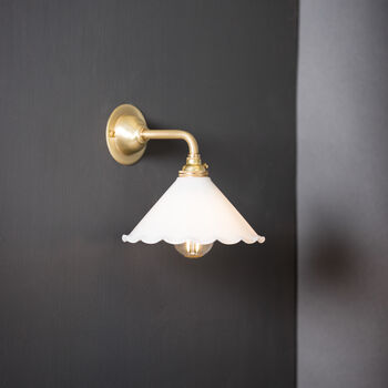 Small Frilled Opal Glass Wall Light, 2 of 6