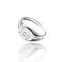 Sterling Silver Oval Cushion Signet Ring, thumbnail 1 of 5