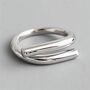 Silver Plated Minimalist Double Bar Ring, thumbnail 4 of 5