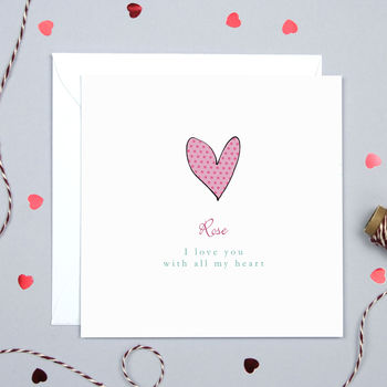 Personalised Love Heart Card For Him Or Her By Molly Moo Designs ...