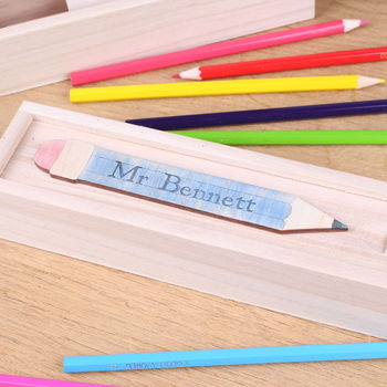 Personalised Wooden Pencil Case Teacher Thank You Gift, 9 of 9