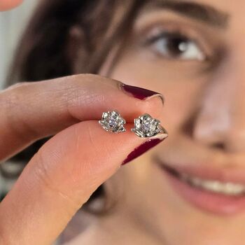 Alexandrite June Rose Sterling Silver Stud Earrings, 2 of 5