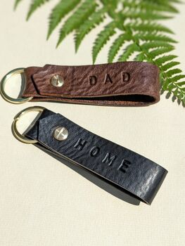Personalised Leather Looped Key Ring, 3 of 4