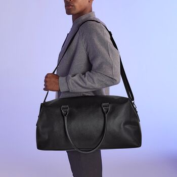 Men’s Personalised Black Weekender Bag, 3 of 9