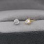 Sterling Silver Tiny Three Prong Cz Stud Earrings, thumbnail 5 of 12