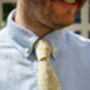 Mens Lime Yellow And White Floral Slim Style Tie, thumbnail 3 of 11
