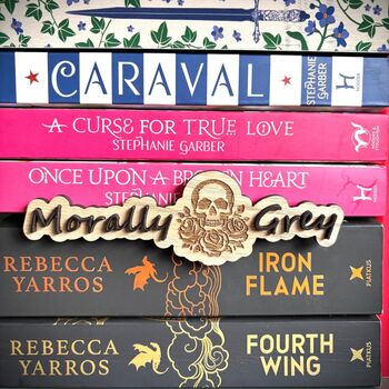 Morally Grey Genre Divider Bookshelf Sign, 2 of 6