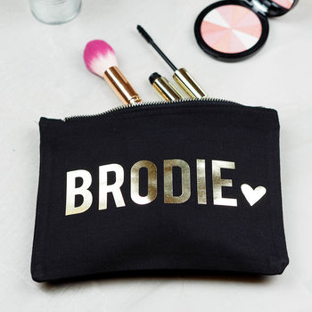 Personalised Name With Heart Make Up Bag, 5 of 11