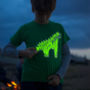 Dinosaur Glow In The Dark Interactive Kids T Shirt, thumbnail 1 of 9