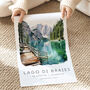 The Dolomites Travel Print Of Lago Di Braies, thumbnail 3 of 7