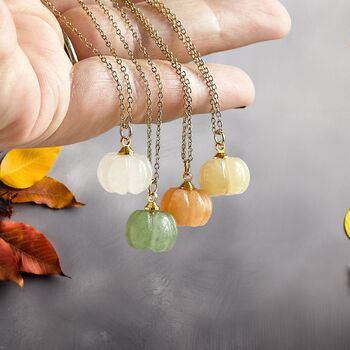 Gemstone Pumpkin Necklace, 4 of 10