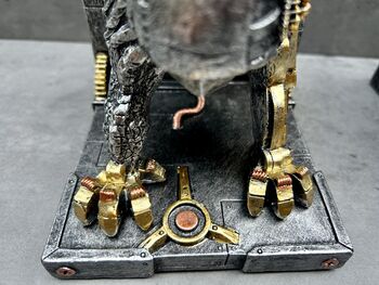 Pair Of Steampunk Dragon Bookends – Silver And Gold Retro, 11 of 12