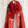 Teal Kantha Stitch Handmade Silk Scarf, thumbnail 6 of 6
