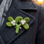 Mistletoe Brooch Fair Trade Handmade Festive Felt, thumbnail 1 of 3