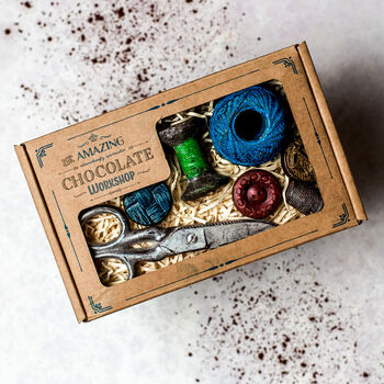 Chocolate Sewing Set Cotton Anniversary Gift Box, 6 of 11