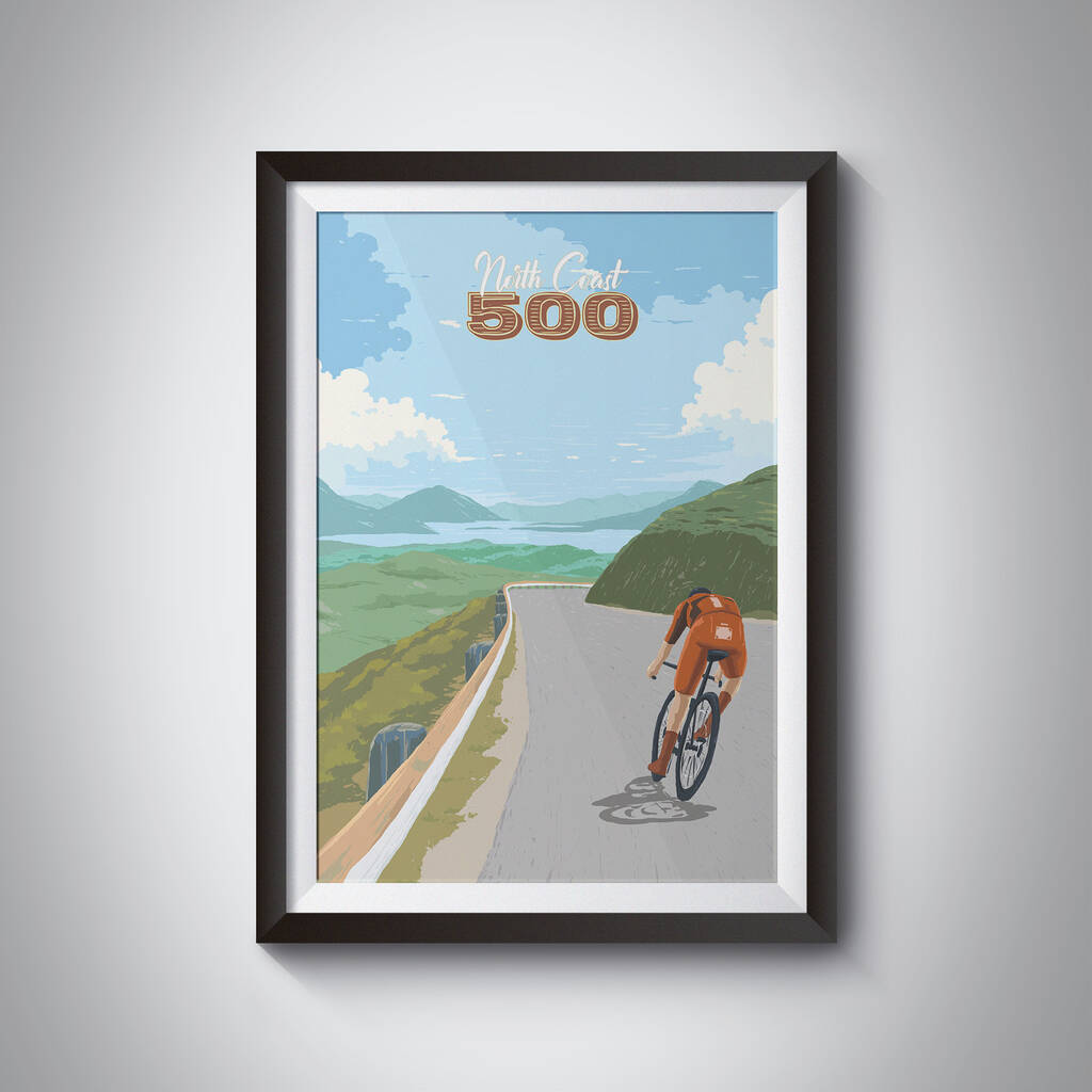 North Coast 500 Nc500 Cycling Travel Poster Art Print By Bucket List Prints