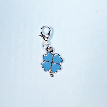 Something Blue Four Leaf Clover Bouquet Charm, 5 of 6