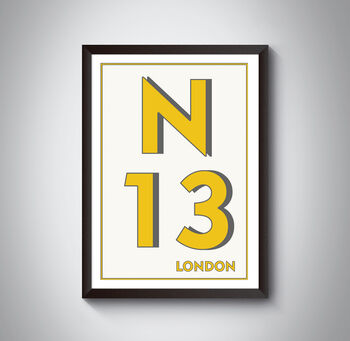 N13 Palmer's Green London Postcode Typography Print, 3 of 10