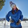 Arctic Fairisle Knit Reflective Super Bobble Hat, thumbnail 3 of 6